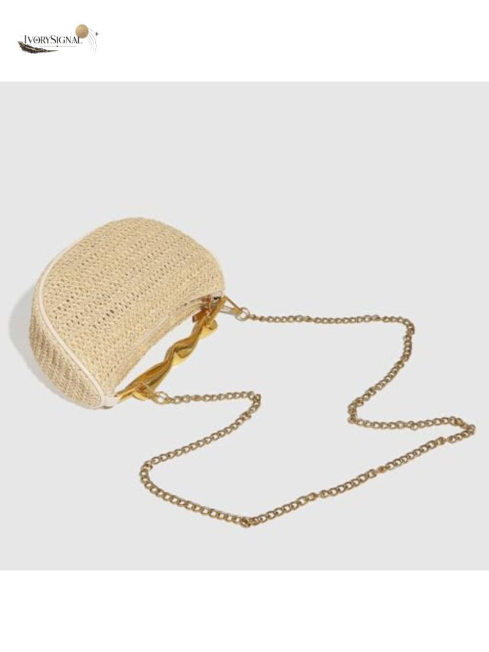 Handmade Straw Crossbody Bag Women Summer Beach Woven Shoulder Purse with 2 - Picture 3 of 6